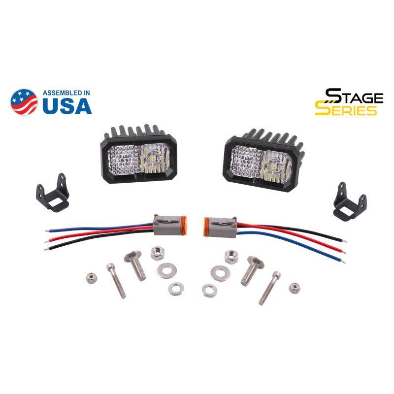 Diode Dynamics Stage Series 2 In LED Pod Pro - White Flood Standard RBL (Pair) - Berry Smink British Car Parts