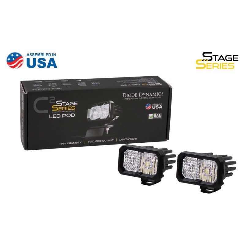 Diode Dynamics Stage Series 2 In LED Pod Pro - White Flood Standard RBL (Pair) - Berry Smink British Car Parts